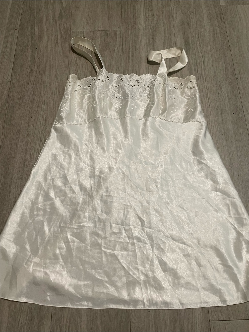 Women's White Satin Lace Cami Slip